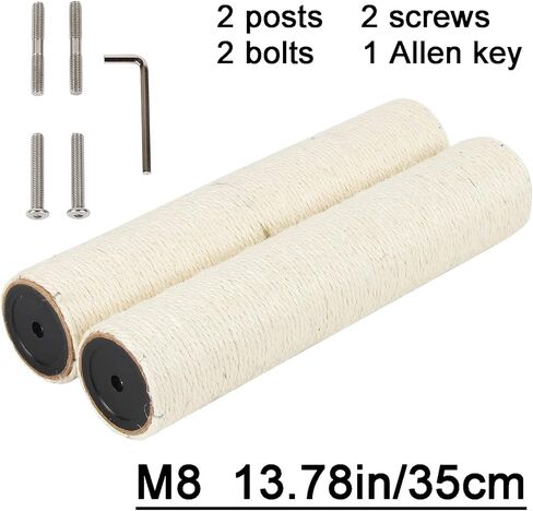 7.4cm 2.91in Diameter Cat Tree Scratching Post Replacement Sisal Pole Parts for Cat Tower (M8, 19.69in/50cm) in Kuwait