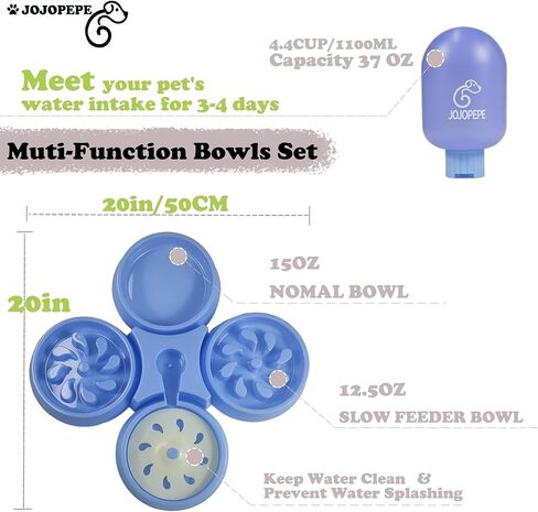 أوعية تغذية بطيئة للكلاب، وحدة تغذية أحجية للأكل البطيء مع عدم الانزلاق، وعاء تغذية بطيء أنيق للحيوانات الأليفة المتوسطة والقطط ومضادة للابتلاع، تغذية صحية باللون الأزرق من جوجوبيب in Kuwait