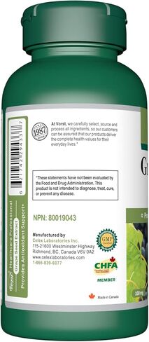 مستخلص بذور العنب من فورست 100 ملجم، 90 كبسولة، مكمل مضاد للأكسدة من سيميلا دي أوفا، يدعم صحة القلب والأوعية الدموية والدورة الدموية، والوظيفة الإدراكية، ودعم المناعة، والعناية بالبشرة... in Kuwait