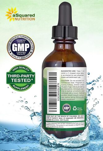 قطرات سائلة من الكلوروفيل للتغذية من aSquared - الكلوروفيل السائل الطبيعي للمياه - مكمل نباتي عشبي نقي بديل للكبسولات والحبوب والعلكة والمسحوق - 4 أونصة سائلة in Kuwait