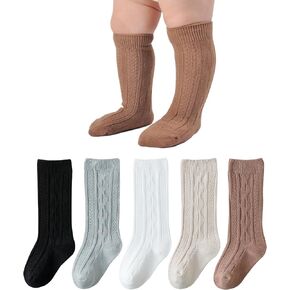 EPEIUS Baby Girl Socks Baby Knee High Socks Seamless Ribbed/Cable Knit Socks for Boys Newborn Infant Toddler