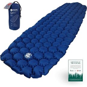 وسادة نوم ECOTEK Outdoors Hybern8 خفيفة الوزن قابلة للنفخ مع تصميم قرص العسل FlexCell محيطي - سهلة النفخ ومريحة وخفيفة الوزن ومتينة ومعتمدة على الأرجوحة [برتقالي ناري] in Kuwait