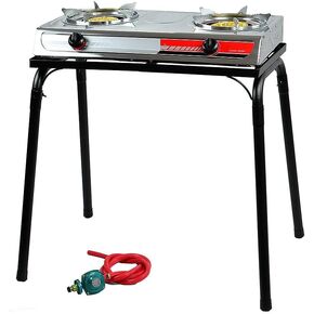 XtremepowerUS Double Burner Stove w/Stand Outdoor Propane Portable Camping Cooking Range in Kuwait