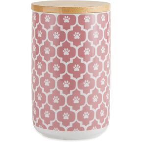 Bone Dry Lattice Collection Pet Bowl & Canister, Treat Canister, 4x6.5", Aqua