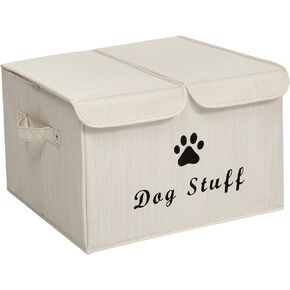 Dog Toy Box with lid Dog Storage Organizer Perfect Basket for Dog Toys Living Room, playroom, Closet, Home Organization and Storage - LightGray