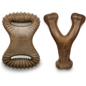 بينبون 2-حزمة من ألعاب مضغ الكلاب المتينة لعظم الترقوة/الأسنان، لحم مقدد حقيقي، صنع في الولايات المتحدة الأمريكية، كبير in Kuwait