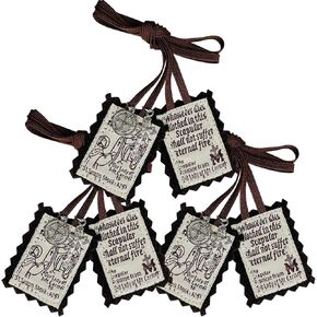 Brown Scapular, Scapulars Catholic Of Our Lady Of Mount Carmel, Escapularios Catolicos Religious Necklaces Gift For House Blessing Home Protection, Medalla De San Benito Para La Puerta Door Hanger in Kuwait