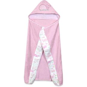 Just Born Boys and Girls Newborn Infant Baby Toddler Hooded Bath Towel, Pink Kitty, One Size in Kuwait