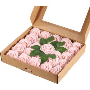 MECCANIXITY Artificial Rose Flower Heads, Black Mini Faux Flowers 3.15 Inch for DIY Craft Wedding and Party Decoration Pack of 50