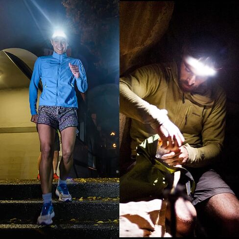 ALFU كشاف أمامي قابل لإعادة الشحن، 2 حزمة 240 درجة شعاع عريض فائق السطوع للرأس مقاوم للماء USB خفيف الوزن قابل للتعديل مصباح الرأس مع ضوء خلفي أحمر آمن للتخييم وركوب الدراجات والجري والصيد in Kuwait