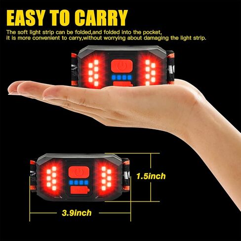 ALFU كشاف أمامي قابل لإعادة الشحن، 2 حزمة 240 درجة شعاع عريض فائق السطوع للرأس مقاوم للماء USB خفيف الوزن قابل للتعديل مصباح الرأس مع ضوء خلفي أحمر آمن للتخييم وركوب الدراجات والجري والصيد in Kuwait