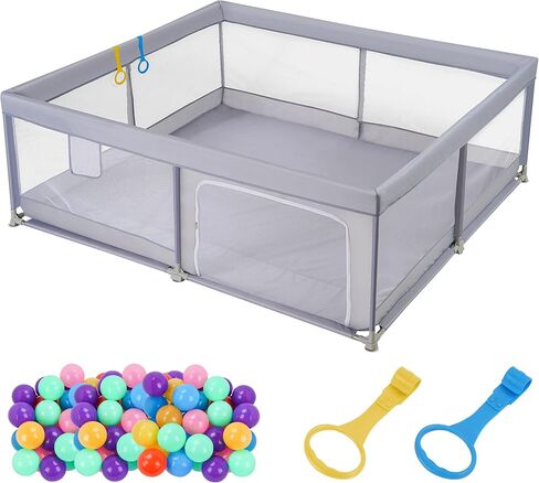 روضة أطفال كبيرة جدًا مقاس 79 بوصة × 71 بوصة للأطفال الرضع والأطفال الصغار مع شبكة قابلة للتنفس وبوابة أطفال وساحات لعب للأطفال ومركز أنشطة للأطفال ومنطقة لعب سياج للأطفال وأثاث حضانة in Kuwait