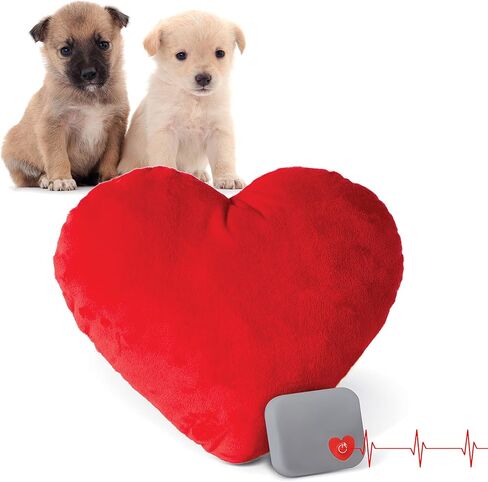 K&H Pet Products لعبة تهدئة نبضات قلب الأم للكلاب، وسادة على شكل قلب، حمراء متوسطة الحجم، مقاس 8 بوصة in Kuwait