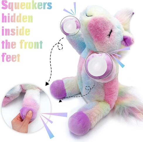 Lepawit Heartbeat Puppy Toy Platypus Pillow Pet Toy with Calming Lavender Scented for Puppy Sleep Aid and Anxiety Relief Squeaky Dog Toys for Puppy and Small Dogs in Kuwait