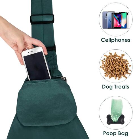 لوكوف حمالة للحيوانات الاليفة، حمالة حمل للكلاب بدون استخدام اليدين، حزام مبطن قابل للتعديل، حقيبة كتف قطنية جيدة التهوية، جيب امامي، حزام امان لحمل الكلاب الصغيرة والقطط والجراء ويمكن غسلها في in Kuwait