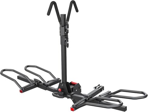 KYX 2-Bike Hitch Mount Rack، حامل دراجات كهربائية 2 بوصة يصل وزن كل منها إلى 90 رطلاً للإطارات القياسية والدراجات الكهربائية شديدة التحمل، حامل دراجة كهربائية قابل للطي والإمالة للسيارة والشاحنة وسيارات الدفع الرباعي، سهل التركيب in Kuwait