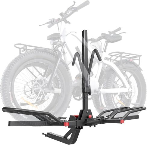 KYX 2-Bike Hitch Mount Rack، حامل دراجات كهربائية 2 بوصة يصل وزن كل منها إلى 90 رطلاً للإطارات القياسية والدراجات الكهربائية شديدة التحمل، حامل دراجة كهربائية قابل للطي والإمالة للسيارة والشاحنة وسيارات الدفع الرباعي، سهل التركيب in Kuwait