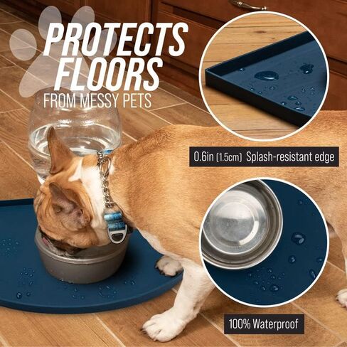 Leash Boss Fountain Mat, Silicone Water Mat Designed for Pet Fountains, Dog Gravity Water Bowls, Automatic Dispensing Cat Feeders in Saudi Arabia
