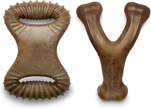 بينبون 2-حزمة من ألعاب مضغ الكلاب المتينة لعظم الترقوة/الأسنان، لحم مقدد حقيقي، صنع في الولايات المتحدة الأمريكية، كبير in Kuwait