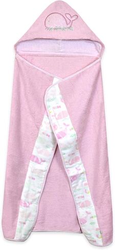 Just Born Boys and Girls Newborn Infant Baby Toddler Hooded Bath Towel, Pink Kitty, One Size in Kuwait