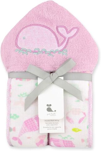 Just Born Boys and Girls Newborn Infant Baby Toddler Hooded Bath Towel, Pink Kitty, One Size in Kuwait