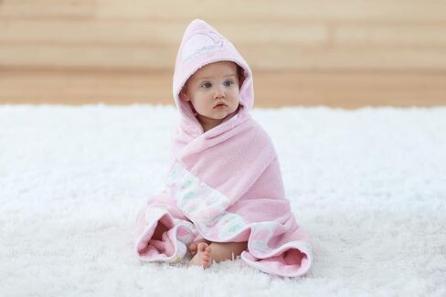 Just Born Boys and Girls Newborn Infant Baby Toddler Hooded Bath Towel, Pink Kitty, One Size in Kuwait