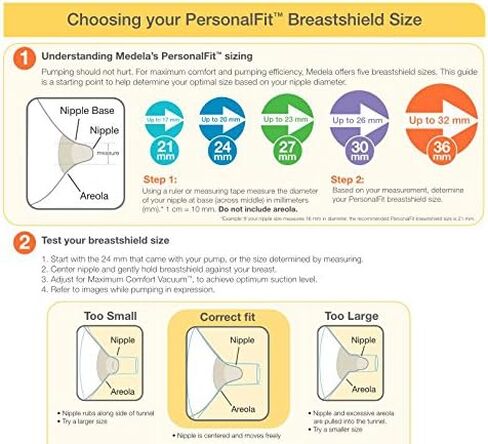 Medela PersonalFit Breast Shields, Large (Pack of 2) 27mm Breast Pump Flanges, Authentic Medela Spare Parts, Made Without BPA in Saudi Arabia