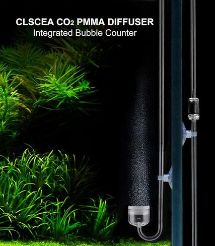 Acrylic CO2 Diffuser with Integrated Bubble Counter for Aquarium Plants (L) in Kuwait