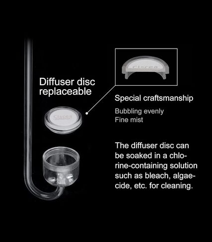 Acrylic CO2 Diffuser with Integrated Bubble Counter for Aquarium Plants (L) in Kuwait