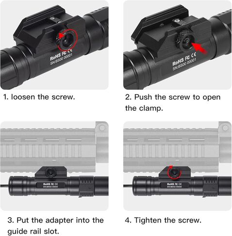 ThruNite BSS Ratel Rechargeable Flashlight, Customzied Edition with BlackScoutSurvival Bright Tactical Flashlight High 1983 Lumen for 1913 Rail, Long 265 Meters Throw, Black Cool White in Kuwait