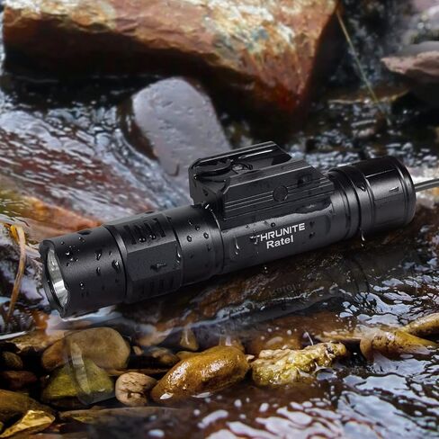 ThruNite BSS Ratel Rechargeable Flashlight, Customzied Edition with BlackScoutSurvival Bright Tactical Flashlight High 1983 Lumen for 1913 Rail, Long 265 Meters Throw, Black Cool White in Kuwait