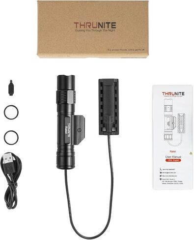 ThruNite BSS Ratel Rechargeable Flashlight, Customzied Edition with BlackScoutSurvival Bright Tactical Flashlight High 1983 Lumen for 1913 Rail, Long 265 Meters Throw, Black Cool White in Kuwait