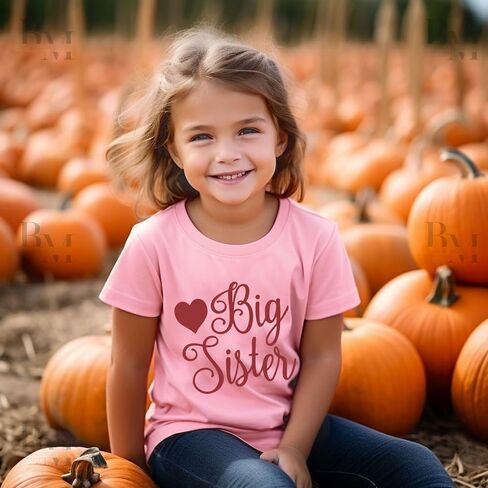 Big Sister Shirt Toddler Girls T-Shirts Promoted to Best Big Sister Announcement Tees Little Kids Mermaid Top White Pink 2-7T in Saudi Arabia