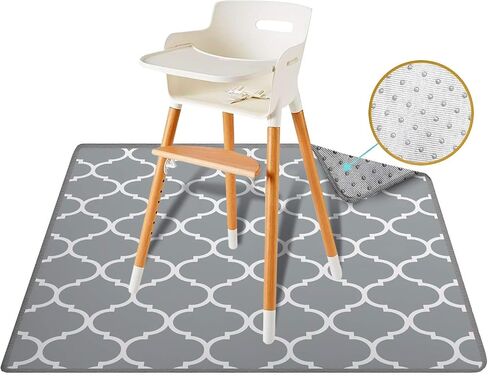 54" XL Splat Mat for Under High Chair- Creative Design for Art Floor Cover, Food Spills for Baby or Toddler. Non Slip, Waterproof, Machine Washable, Durable, Reusable (Fun and Educational) in Saudi Arabia