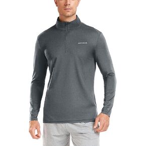 AGVNG بلوفر رجالي خفيف الوزن بسحاب 1/4 قمصان مطاطية فتل الرطوبة للجري والصيد والمشي لمسافات طويلة قميص رياضي من الجيرسيه in Kuwait