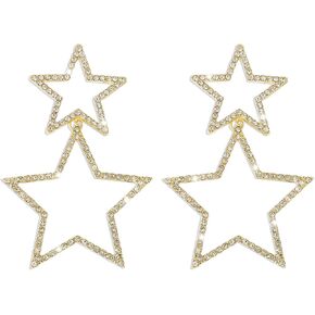 Star Earrings for Women Laser Star Earrings for Teen Girls Colored Star Dangle Earrings Star Pearl Drop Earrings for Summer Gift's for Teen Girls