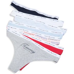 Tommy Hilfiger Women's Cotton Fabric Thong Underwear Panties, 7 Pack in Saudi Arabia