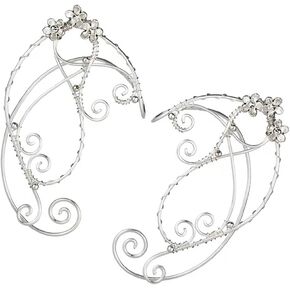 Holibanna Elf Ear Cuffs for Women Elf Fairy Earrings Cuff Wrap Clip on Filigree Earrings for Halloween Costume Cosplay Wedding Party Jewelry