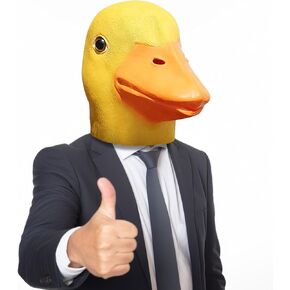 قناع بطة هالفورد، قناع رأس كامل على شكل بطة صفراء لطيفة، قناع وجه حيوان فاخر من اللاتكس المضحك، دعائم الحفلات التنكرية للبالغين in Kuwait