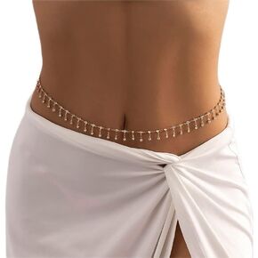 FMR الراين الخصر سلسلة الذهب كريستال الجسم سلسلة مثير شرابات البطن سلاسل الصيف شاطئ الخصر مجوهرات للجسم للنساء والفتيات في سن المراهقة in Kuwait