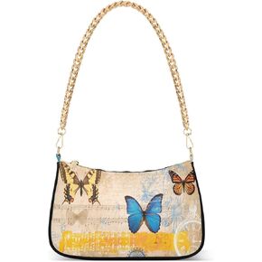Small Chain Shoulder Bag for Women Travel Hobo Tote Handbag Clutch Purse with Zipper