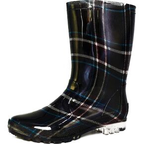 DaeRainy Rain Boots for Women, Black Waterproof Mid Calf, Non Slip Garden Shoes