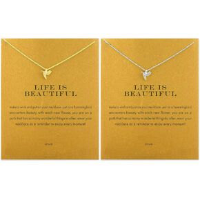 Hundred River Friendship Clover Necklace Unicorn Good Luck Elephant Necklace with Message Card Gift Card（2&3pack） in Saudi Arabia