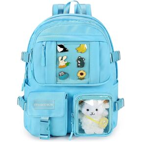 STEAMEDBUN Kawaii Backpack Cute Aesthetic Backpack for Girls,Ita Backpack with Inserts for School (without pins)