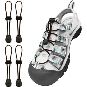 NDTEZUGT 2 Pairs Elastic No Tie Shoe Laces Replacement Laces for Keen Sandal, Round No Tie Shoelaces for Adults and Kids in Saudi Arabia