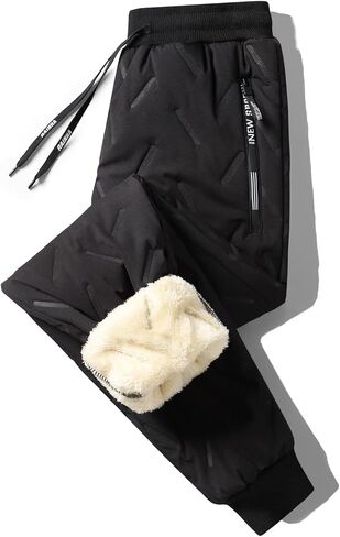 بنطال رياضي رجالي من XiaoLongRen مبطن بقماش الشيربا، سروال شتوي دافئ للثلج in Kuwait