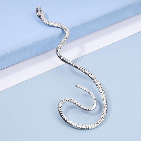 Yheakne Punk Snake Ear Climber Earrings Gold Snake Ear Cuff Wrap Earrings Gothic Serpent Earrings Snake Crawler Earrings Fake Piercing Earrings Cool Animal Jewelry for Women and Girls Halloween gifts (Gold) in Kuwait