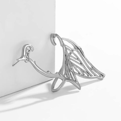 Ymqewq Kenfery Vintage Elves Ear Cuff 1 قطعة ريترو مثقوبة الأذن التفاف الغضروف حلق مسمار القوطية الفتاة تخريمية قزم تأثيري الأذن فراشة مجوهرات للنساء الفتيات (الذهب) in Saudi Arabia
