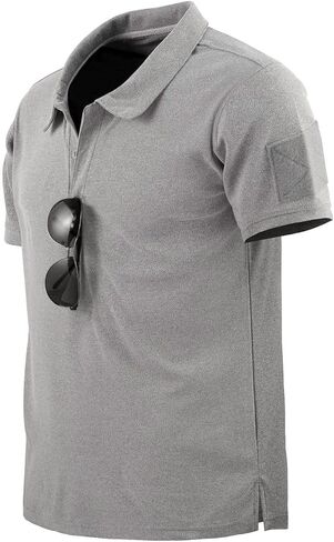 تي شيرت بولو تكتيكي للأداء الخارجي للرجال من LAIWANG بأكمام قصيرة وممتص للرطوبة، تي شيرت رياضي للجولف والتنس in Kuwait