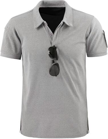 تي شيرت بولو تكتيكي للأداء الخارجي للرجال من LAIWANG بأكمام قصيرة وممتص للرطوبة، تي شيرت رياضي للجولف والتنس in Kuwait